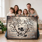 Tableau personnalisé familial avec cadre flottant noir