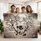 Tableau personnalisé famille avec prénoms et message sur l'amour