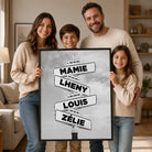 Tableau personnalisé vertical avec panneaux de rue