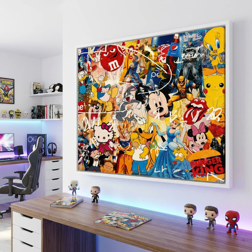 Tableau pop culture graffiti pour décoration murale moderne