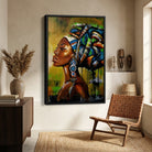 Tableau portrait femme africaine aux couleurs chaudes