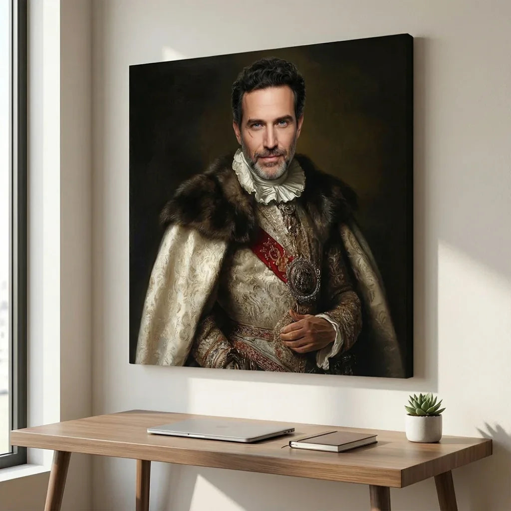 Tableau portrait historique personnalisé à partir de votre photo sur toile tendue
