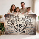 Tableau prénoms famille avec cadre flottant blanc