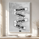 Tableau personnalisé vertical avec panneaux de rue
