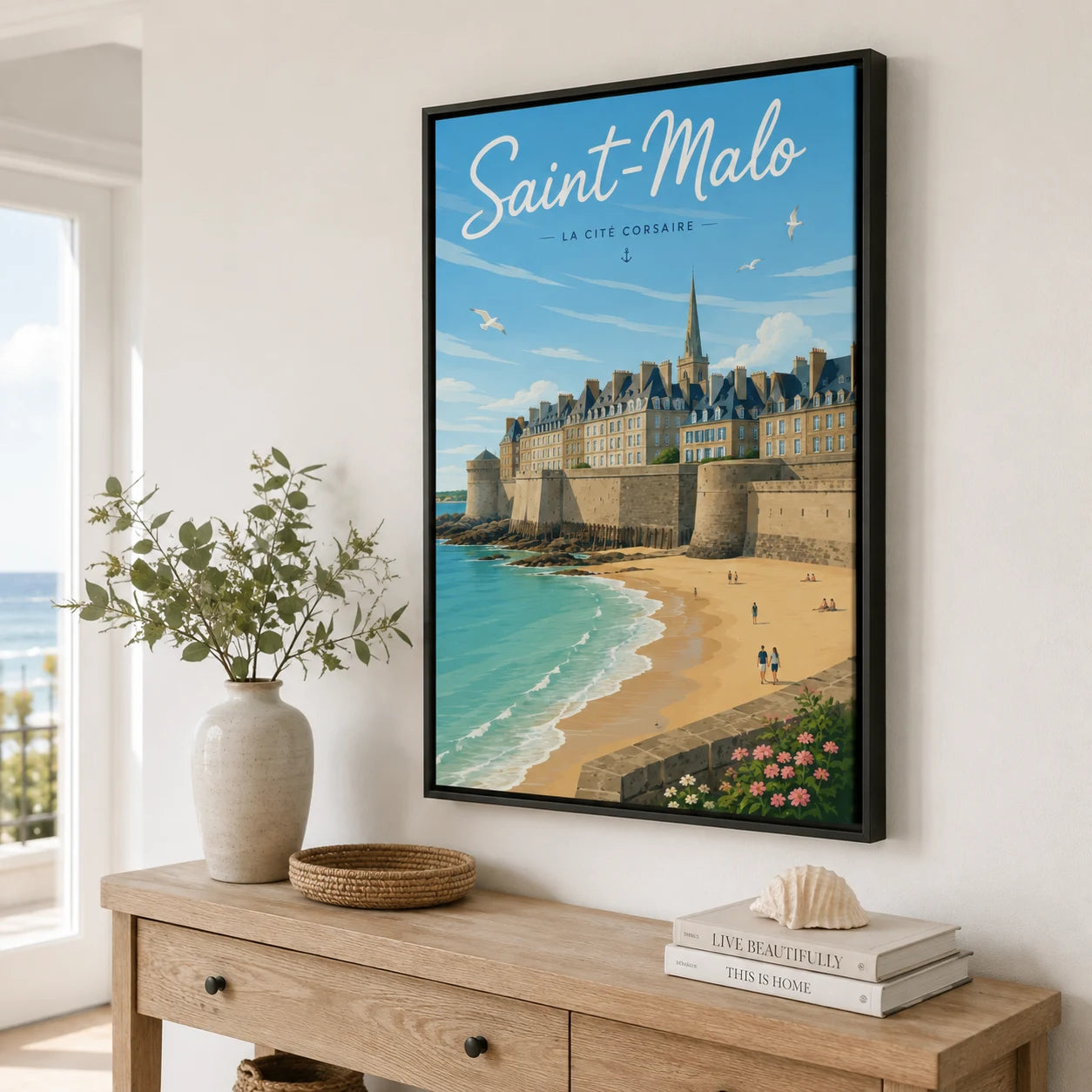 Tableau remparts de Saint-Malo et plage