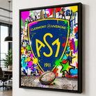 Tableau rugby Clermont Auvergne Jaune et Bleu
