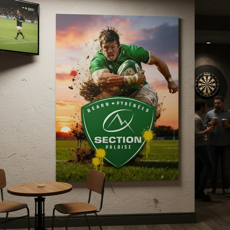 Tableau rugby PAU supporter Béarn Pyrénées