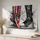 Tableau sneakers graffiti multicolore