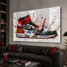 Tableau street art basket rouge noir et blanc