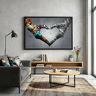 Tableau street art mains formant un cœur