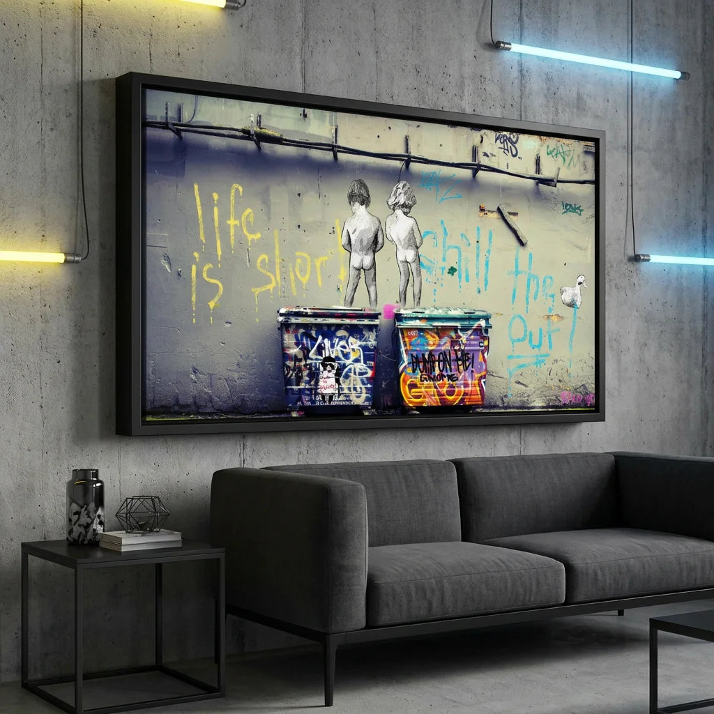 Tableau urbain Life is Short décoration murale moderne