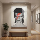Toile David Bowie Aladdin Sane Noir et Blanc, visuel pop culture pour salon et chambre