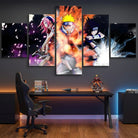 Toile murale Naruto 5 parties avec les héros emblématiques de Konoha