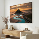 Toile tendue Mont Saint-Michel sur châssis bois, photo d’art ambiance apaisante