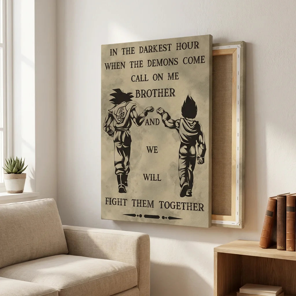 Tableau Dragon Ball Fight Them Together - Toile Imprimée