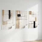 Triptyque abstrait vertical moderne pour intérieur scandinave élégant