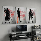 Triptyque manga Luffy Zoro Sanji pour bureau ou chambre gaming