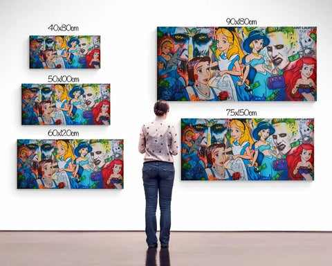 Tableau Street Art Princesse Disney et Bad Boys