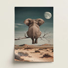Tableau Éléphant Rêve Lunaire - 40x60cm / Affiche sans cadre - Tableau Animaux