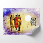 Tableau Africain Moderne – Esprit Tribal & Soleil - 40x60cm / Affiche sans cadre - Tableau Afrique