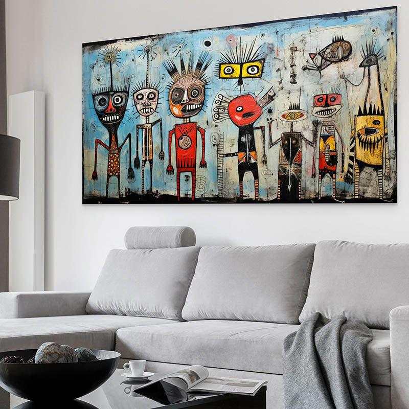 Tableau Basquiat Tribal Children - Montableaudeco