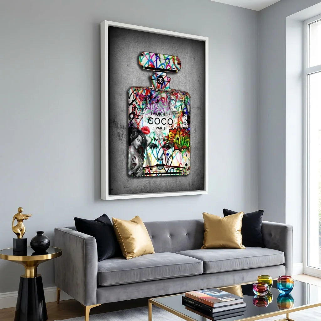Tableau Street Art Chanel I Want You - 40x60cm / Cadre Blanc - Tableau Street Art