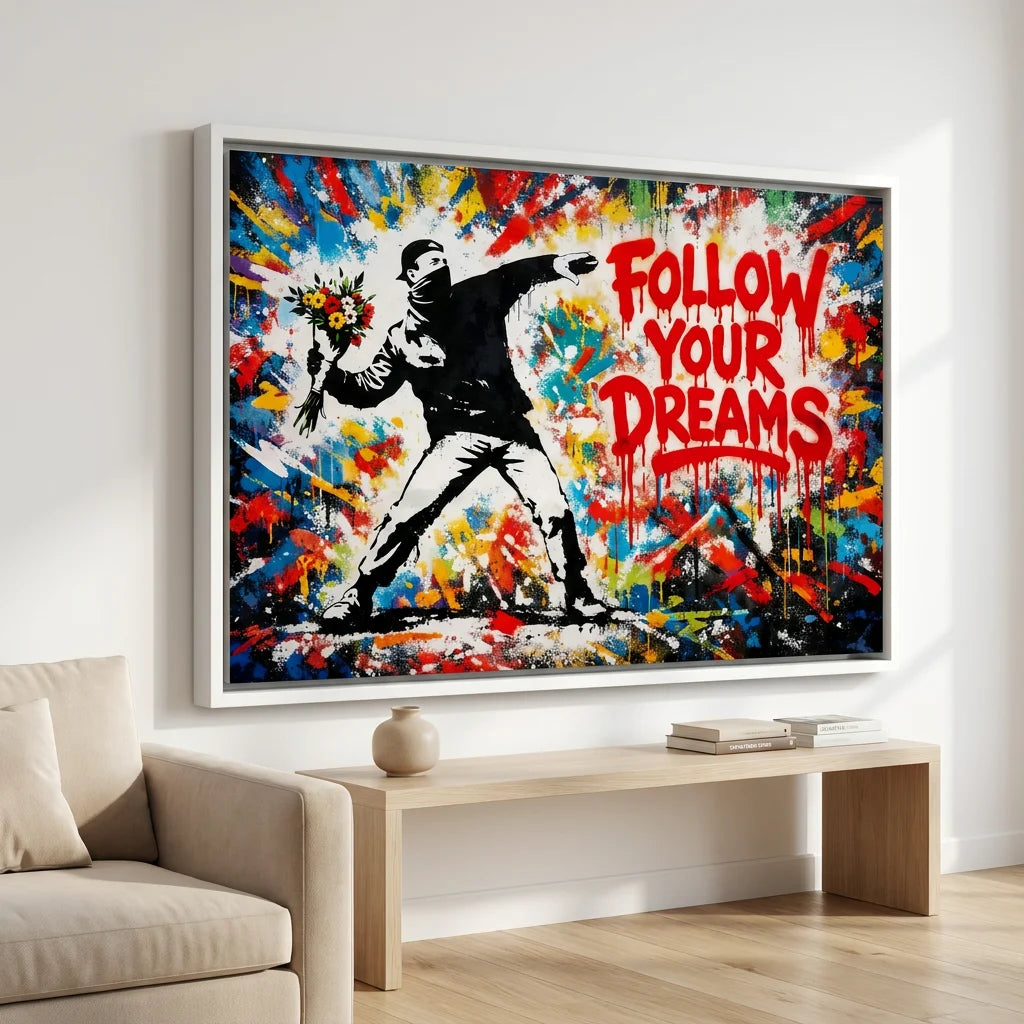 Tableau Graffiti Suivez Vos Rêves - Tableau Street Art
