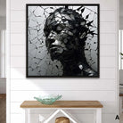 Tableau Moderne Femme Destruction - 40x40cm / Cadre noir / A - Tableau Moderne