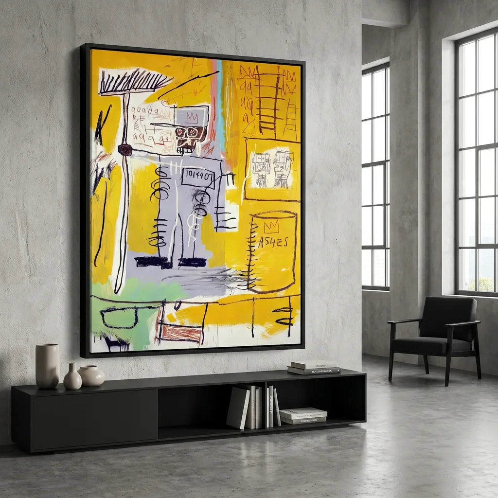 Tableau Basquiat Ashes 1981 - 40x60cm / Cadre noir - Tableau Peintre