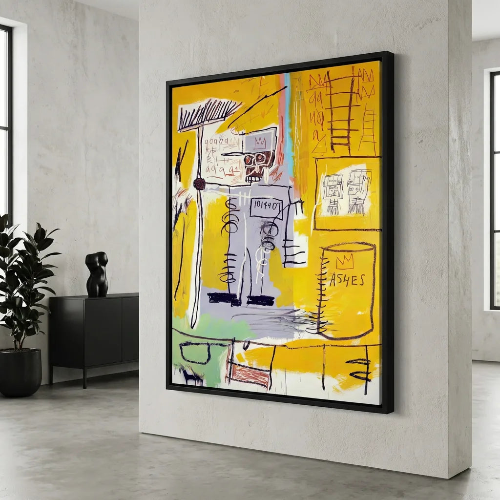 Tableau Basquiat Ashes 1981 - Tableau Peintre