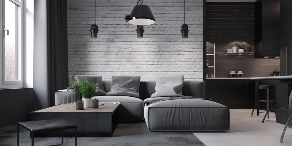 Déco de salon noir et gris