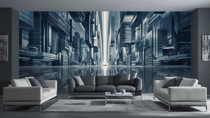 canapé dangle gris avec pieds en métal élégants et coussins assortis dans un article sur les meilleures tendances déco d’intérieur à suivre cette année