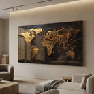 World Map Art Print - 16 x 32 in  Acrylic Glass Print  World Map Art Print