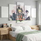 Tableau Naruto 5 parties ambiance douce et nostalgique