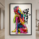 décoration murale bouddha zen couleurs vives
