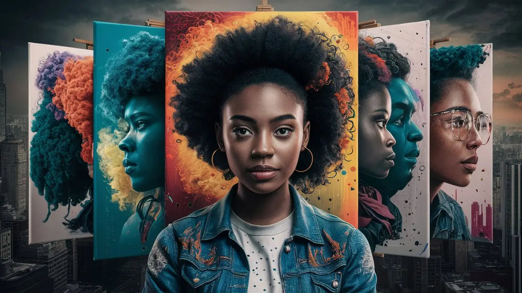 une femme portant une veste en jean bleue délavée et une chemise blanche à pois dans un article sur les décorations maison pour embellir les murs