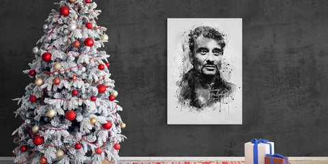 Tableau Johnny Hallyday Le Noir et Blanc