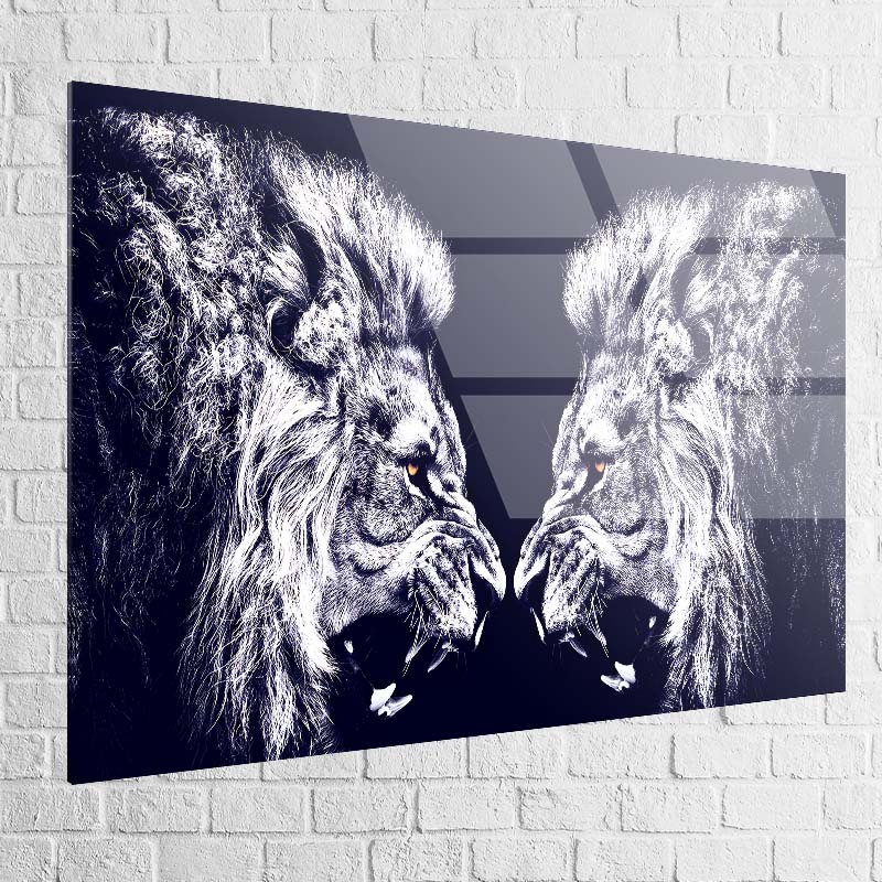 impression murale lion majestueux et intense

