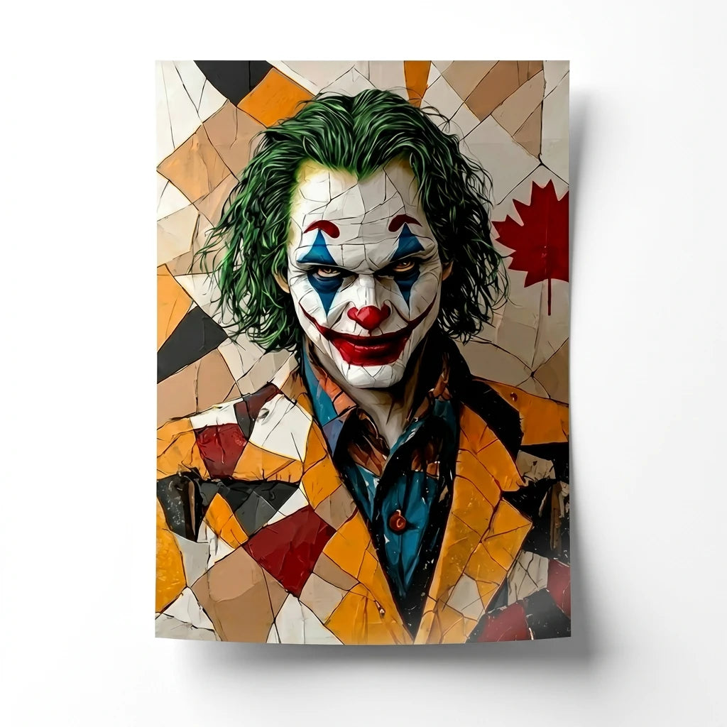 Tableau Joker Pop Art Abstrait - 40x60cm / Affiche sans cadre - Tableau Marvel