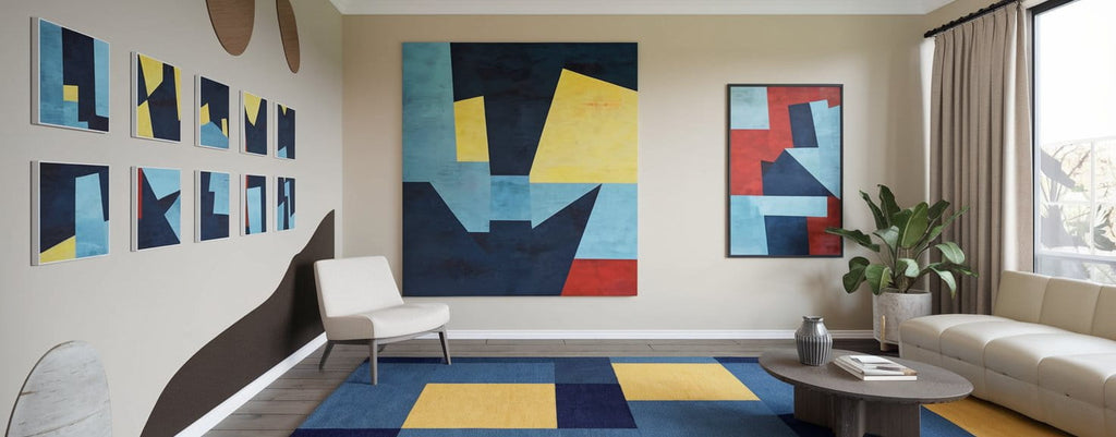 design intérieur moderne, je vous invite à explorer avec moi des pistes fascinantes. Nous nous aventurerons dans le royaume de l'abstrait, puis nous découvrirons comment optimiser votre espace mural. Je partagerai ensuite mon approche du mélange des genres pour un rendu contemporain unique et captivant.