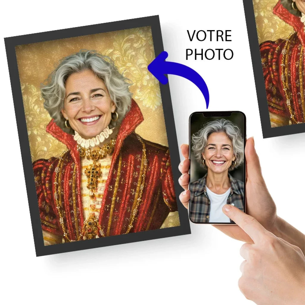 Portrait personnalisé femme style personnage historique royal

