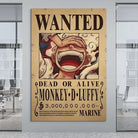 Affiche Wanted One Piece Monkey D. Luffy – Poster manga déco murale

