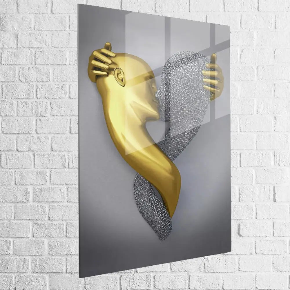 Tableau 3D Un Amour Gris et Or 40x60cm / B / Plexiglas Tableau moderne