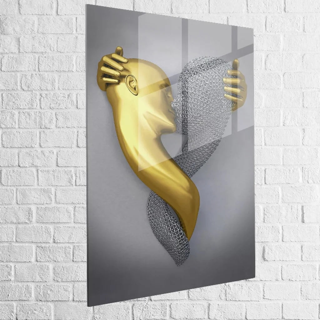 Tableau 3D Un Amour Gris et Or 40x60cm / B / Plexiglas Tableau moderne