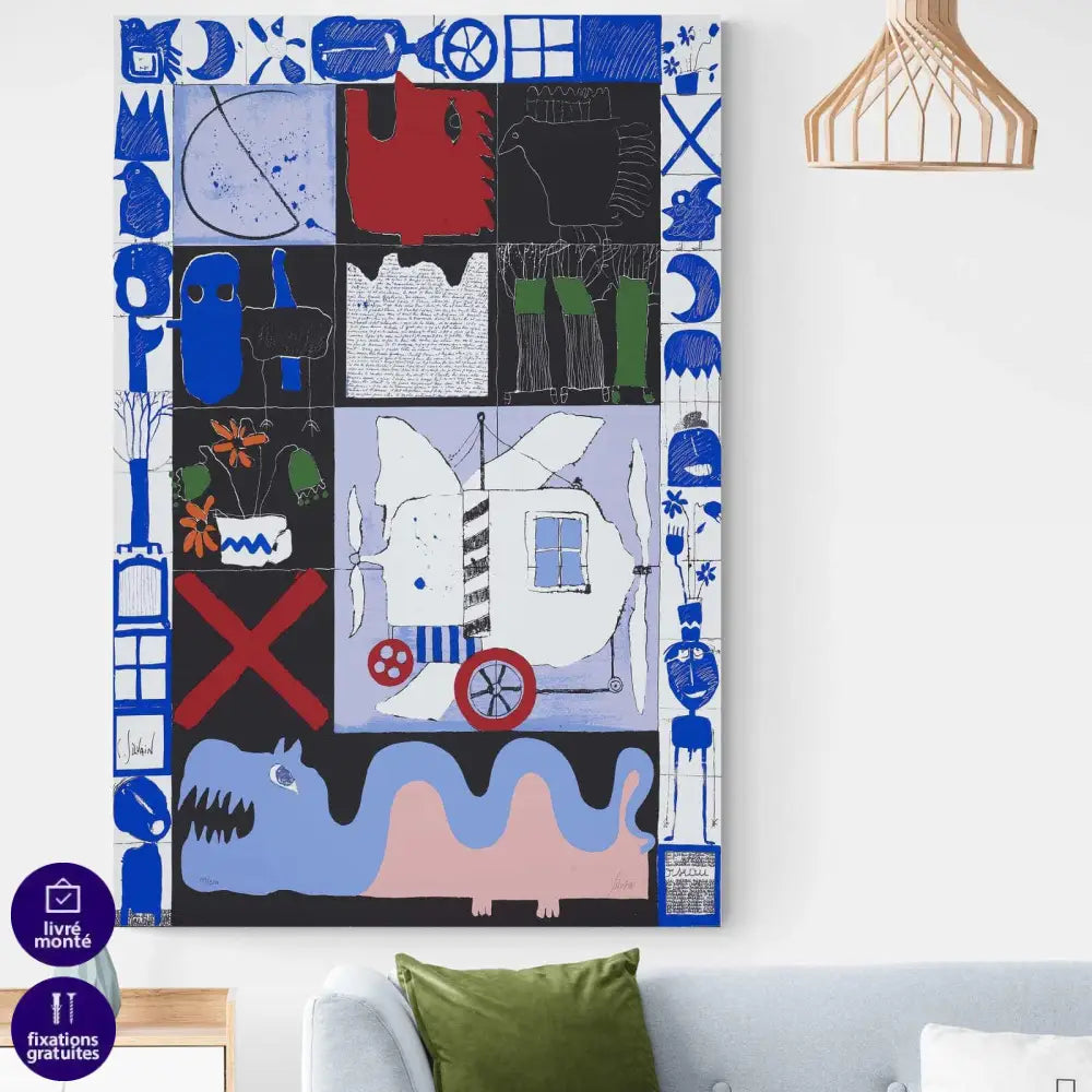 Tableau Abstrait Bleu Mosaic - Montableaudeco