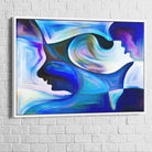 Tableau Abstrait Bleu Visage - Montableaudeco