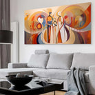 Tableau Abstrait Cercle de Vie 40x80cm / Toile tendue sur châssis Tableau Abstrait