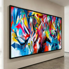 tableau déco abstrait multicolore mural