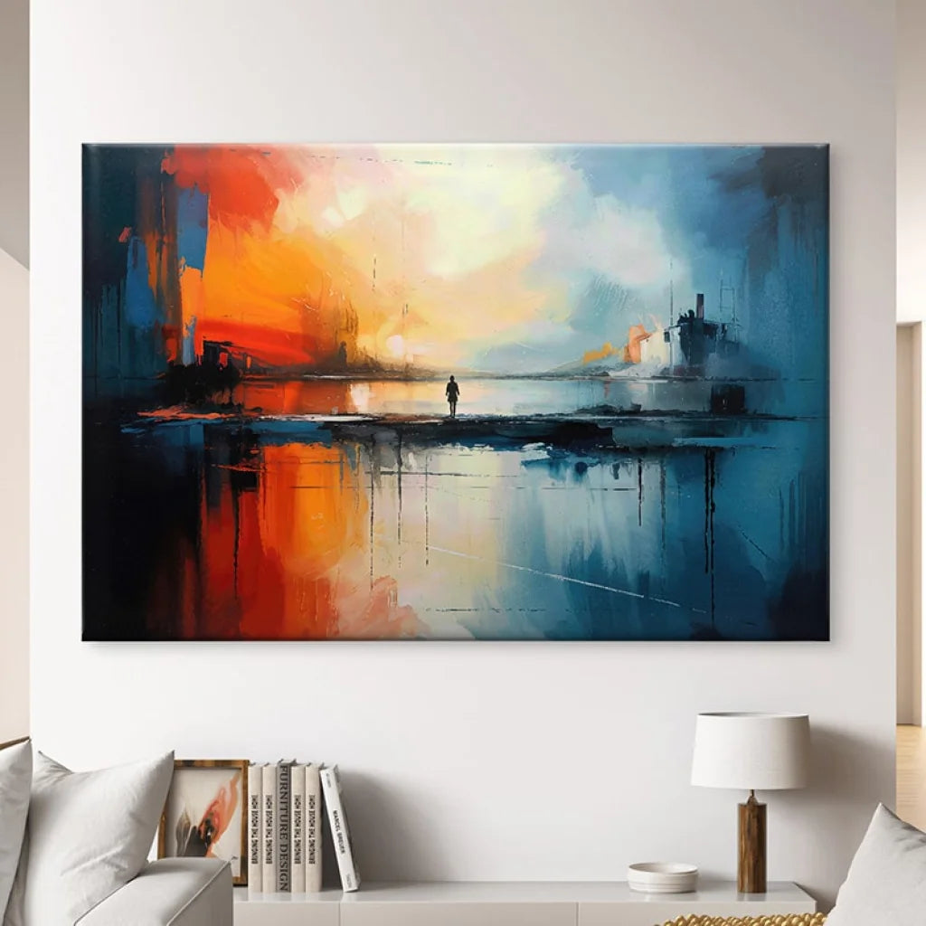 Tableau Abstrait Horizons Contraires 3