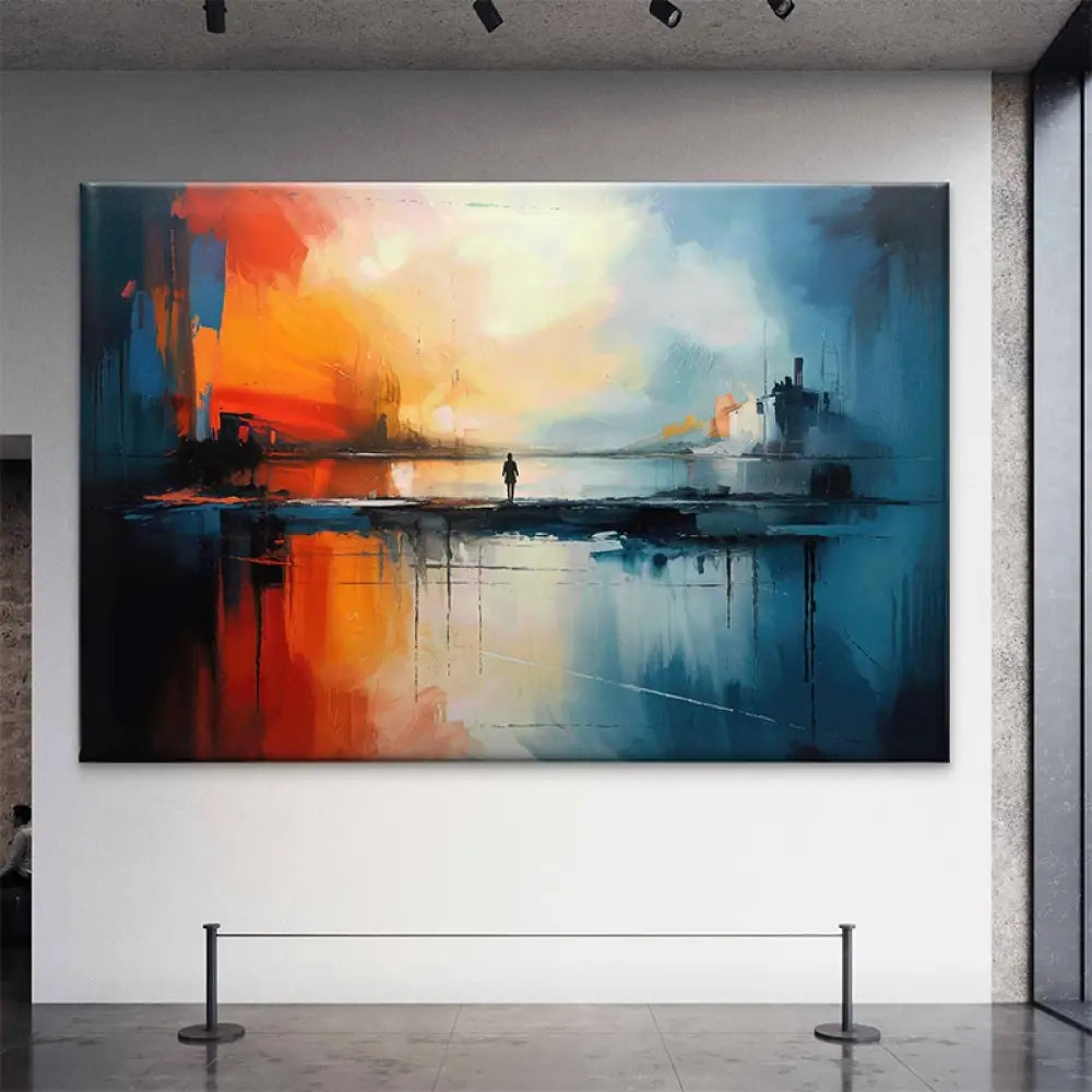 Tableau Abstrait Horizons Contraires